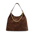 Brown suede handbag