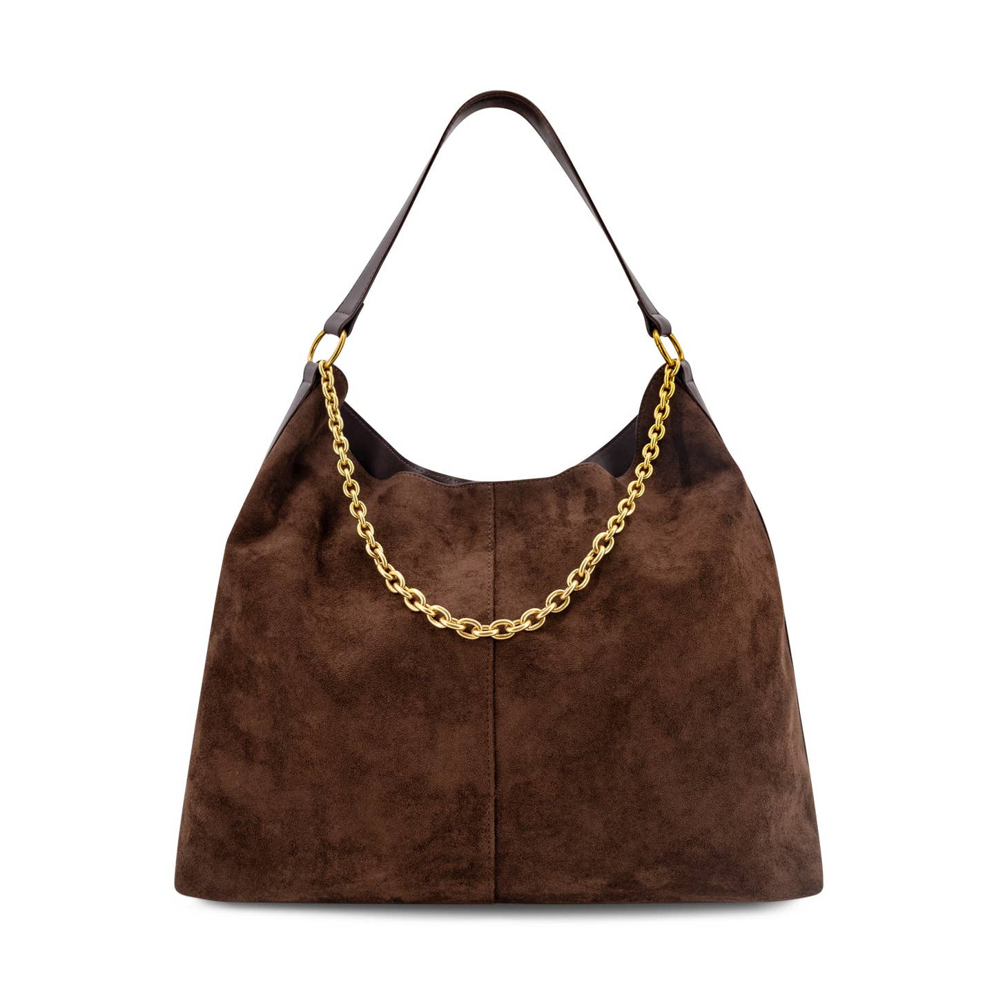 Brown suede handbag