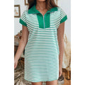 Green striped dress