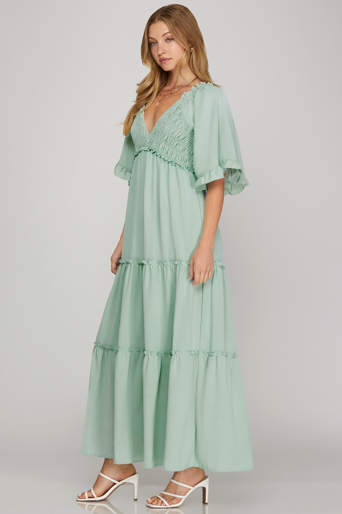 Mint blush maxi dress