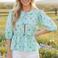 Blue floral top