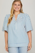 Blue mint plus size top