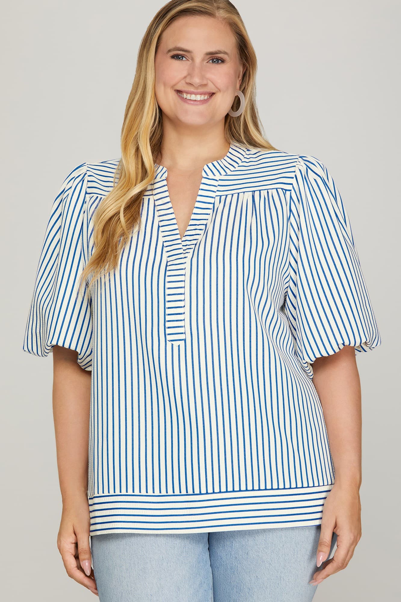 Blue mint plus size top