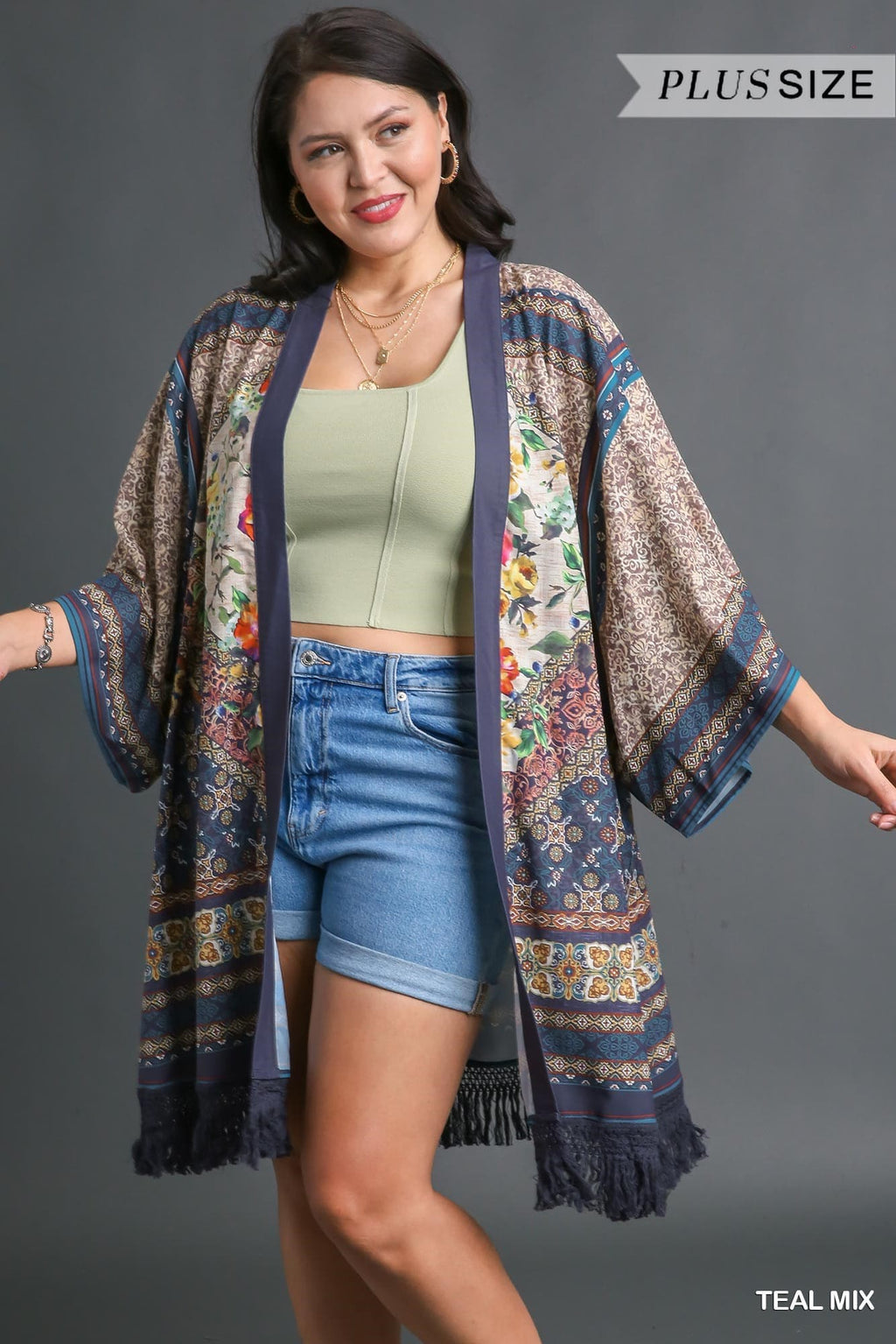 Plus size Boho Kimono