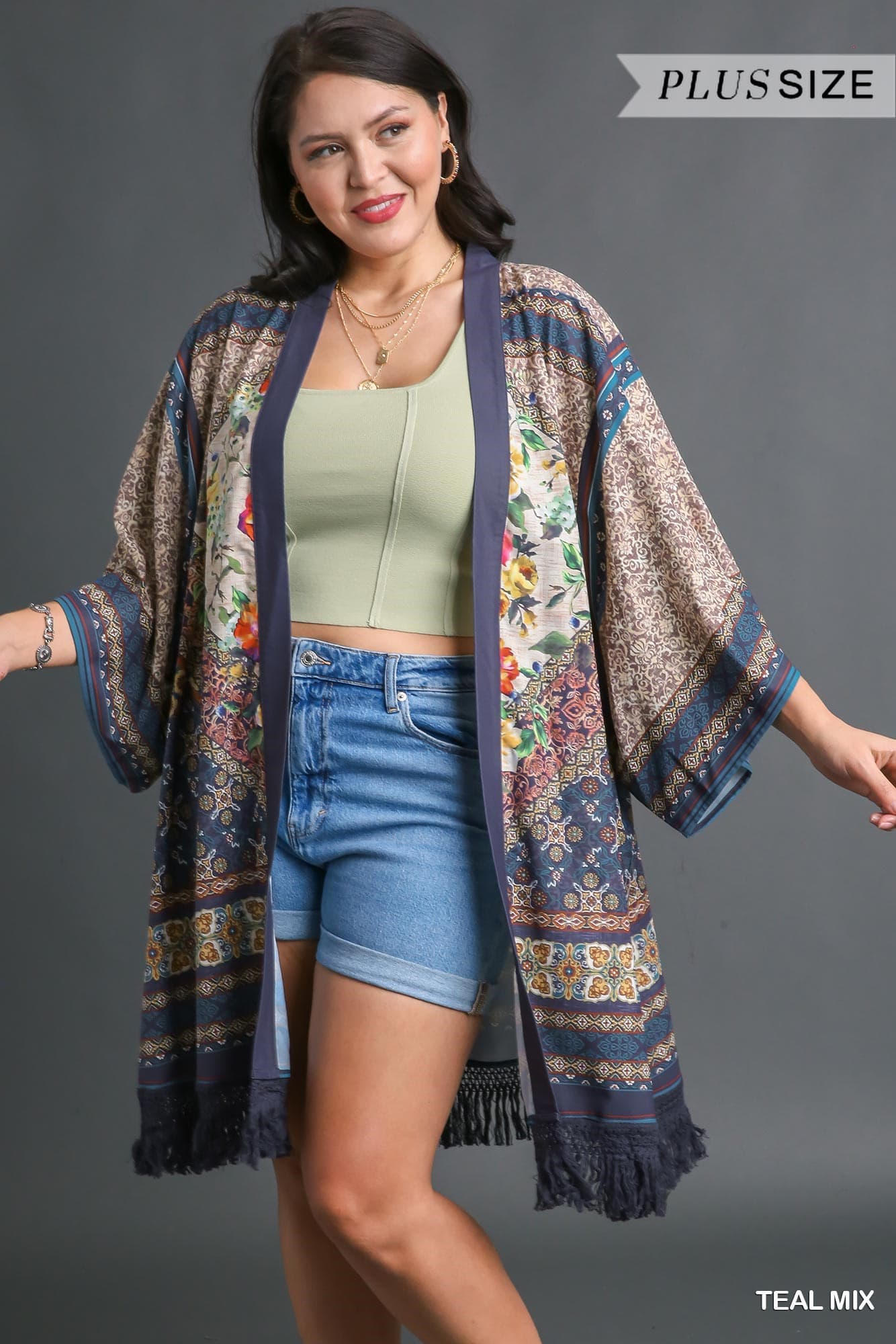 Plus size Boho Kimono