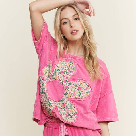 Boho pink top