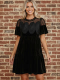 Black velvet mini dress