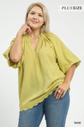 Sage plus size top