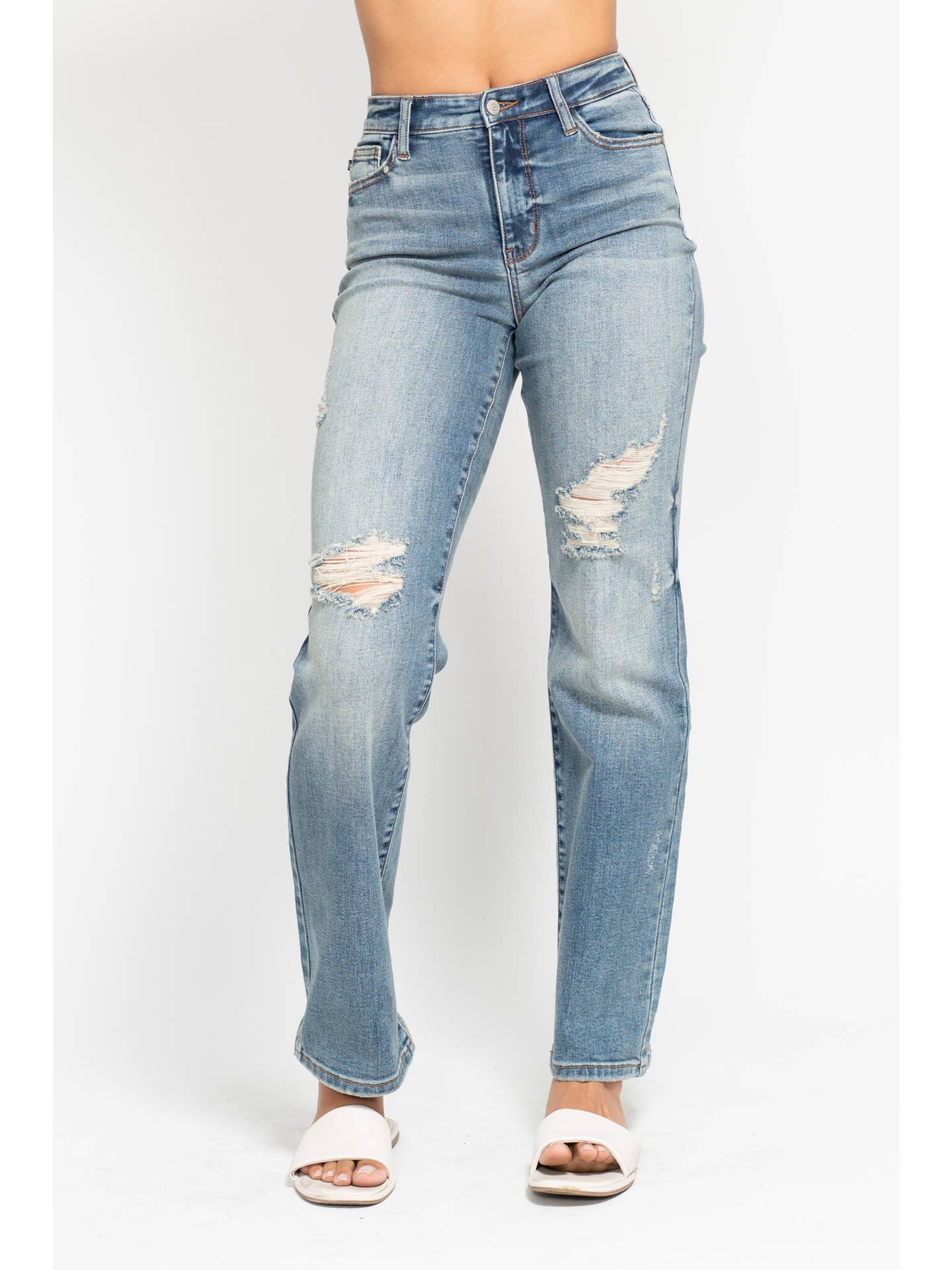 Medium dark wash denim jeans