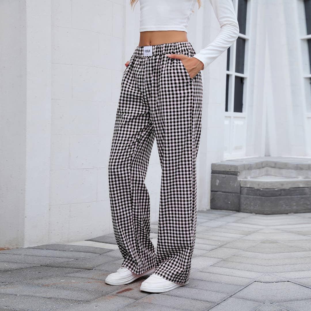 Black & white checkered pants