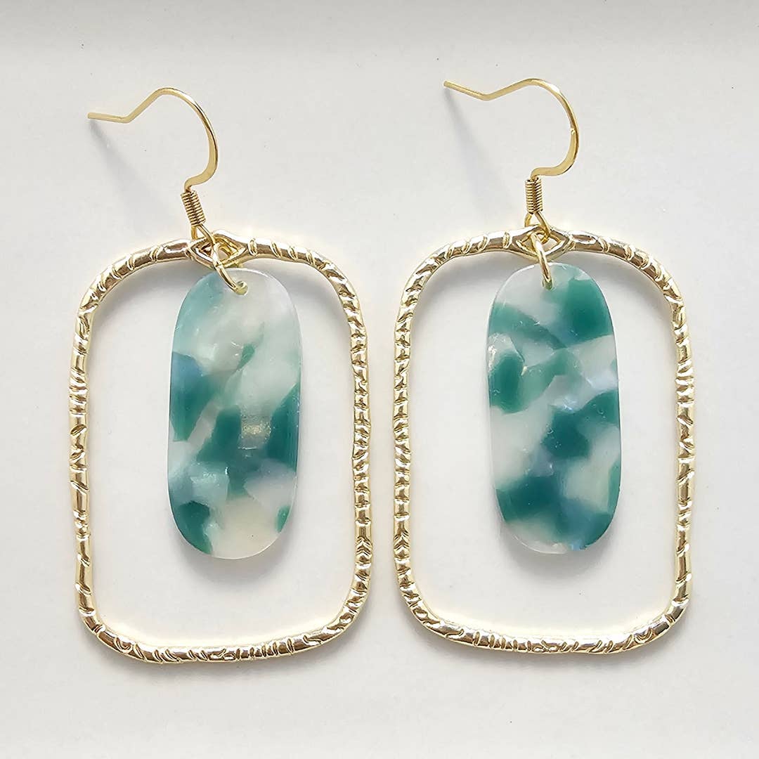 Gold acrylic earrings