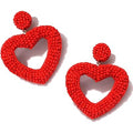 Beaded heart earrings