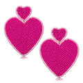 Pink heart earrings