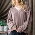Taupe ribbed Top
