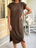 Brown maxi tshirt dress