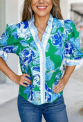 Blue Floral Top