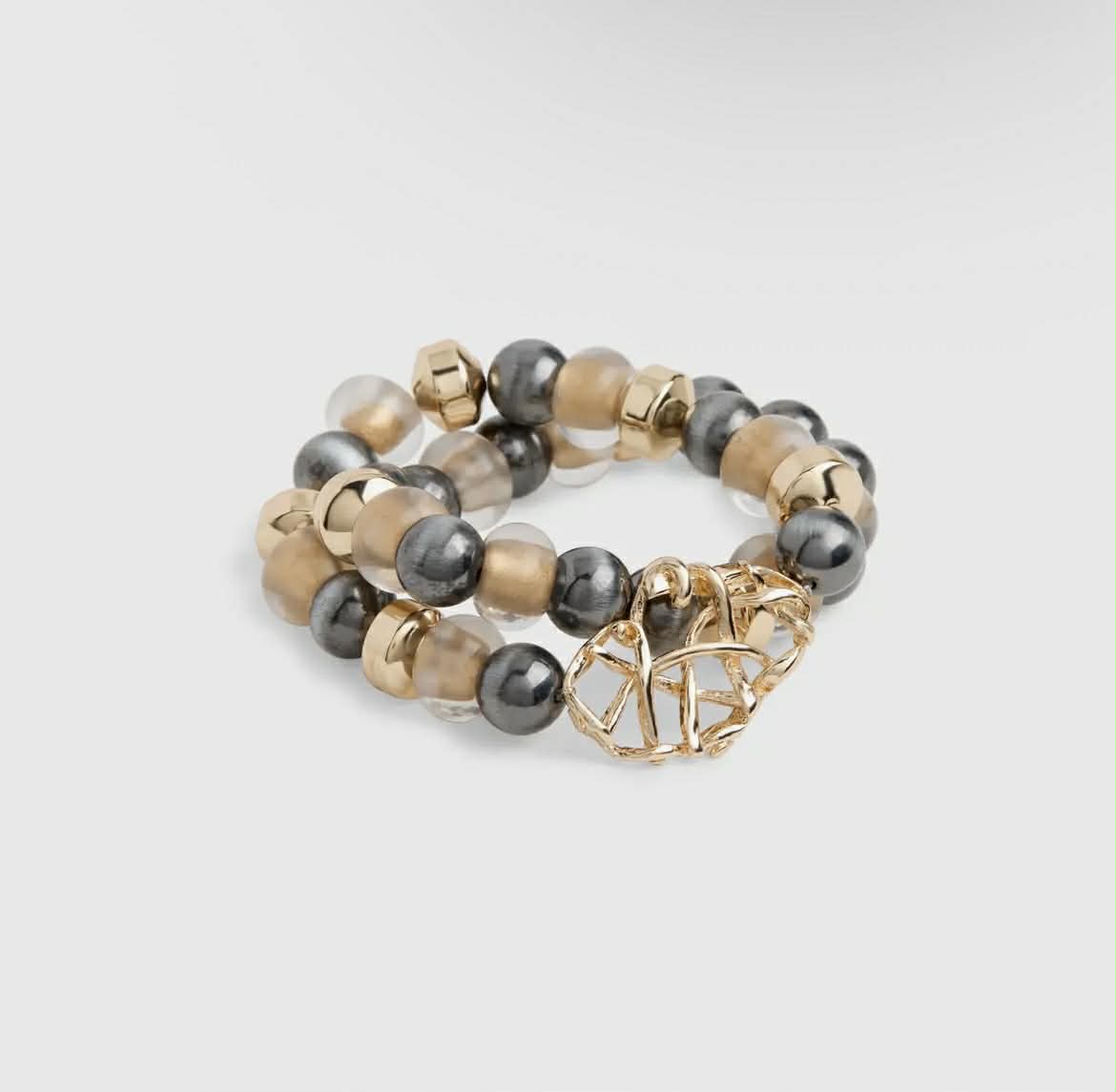 Gold boho beaded bracelet