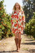 Floral button up dress