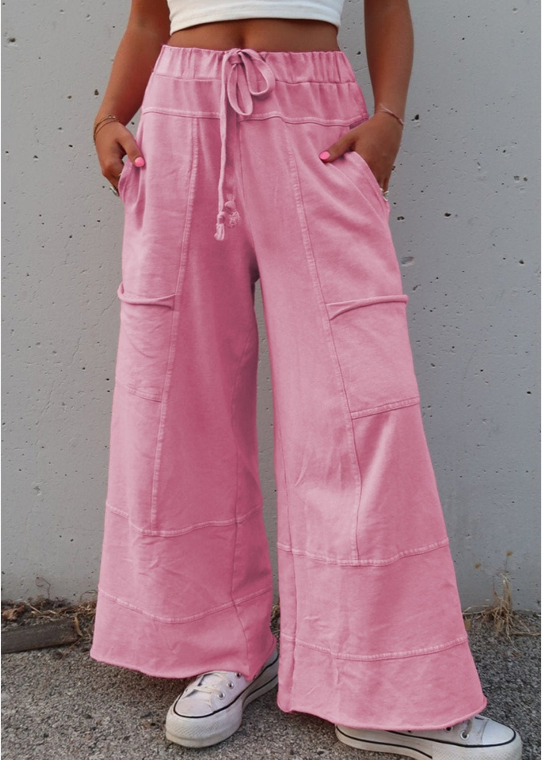 PINK MINERAL WASH CARGO PANTS