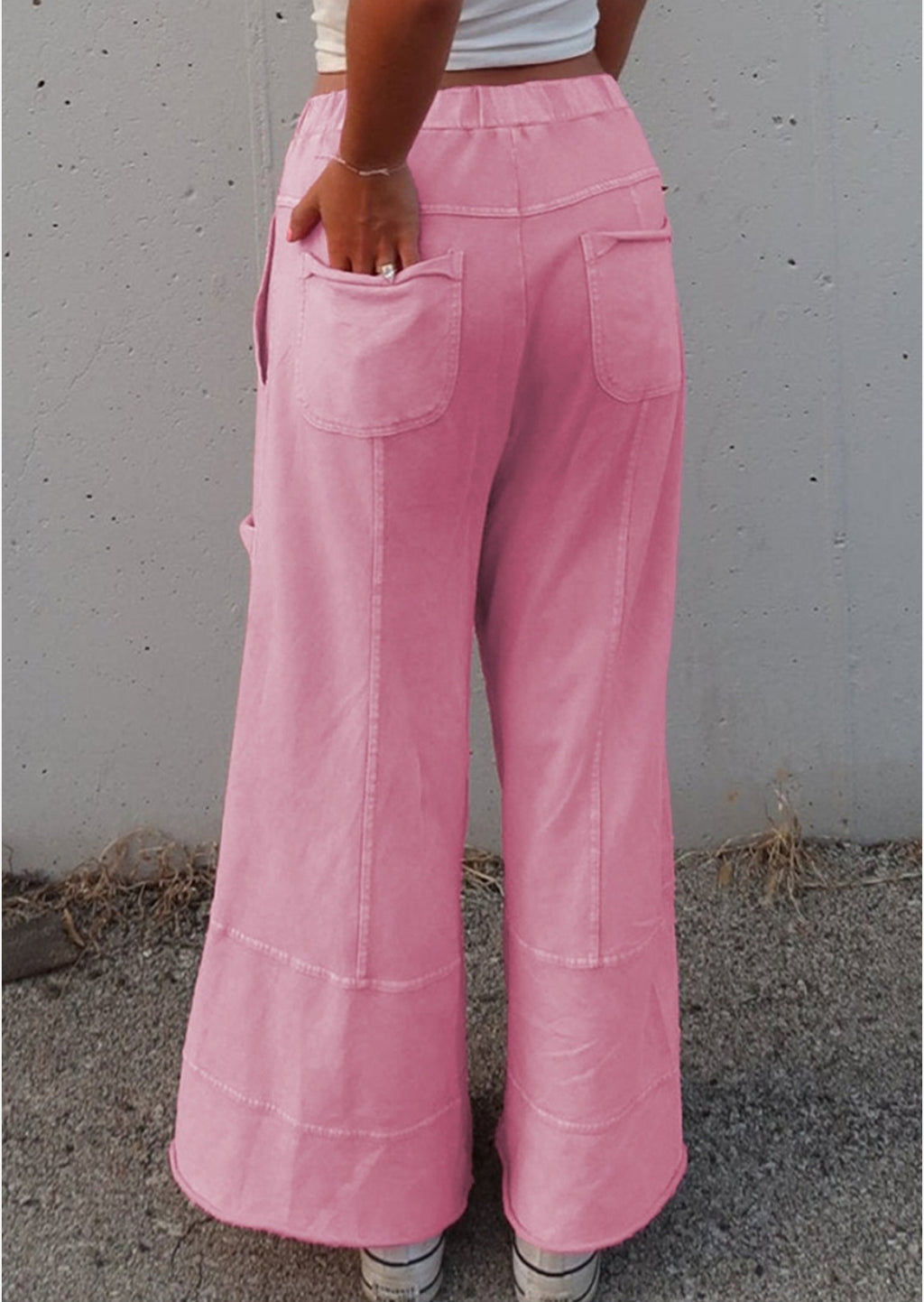 PINK MINERAL WASH CARGO PANTS