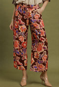 Brown mix floral pants