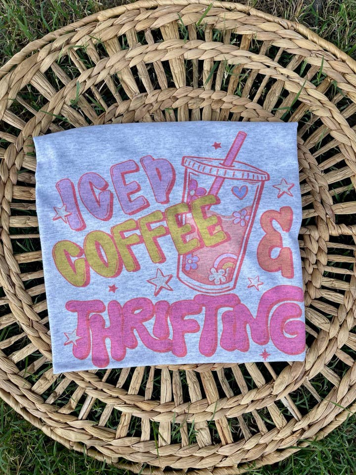 Ice coffee & thrifting Tee
