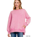 Acid wash candy pink sweater