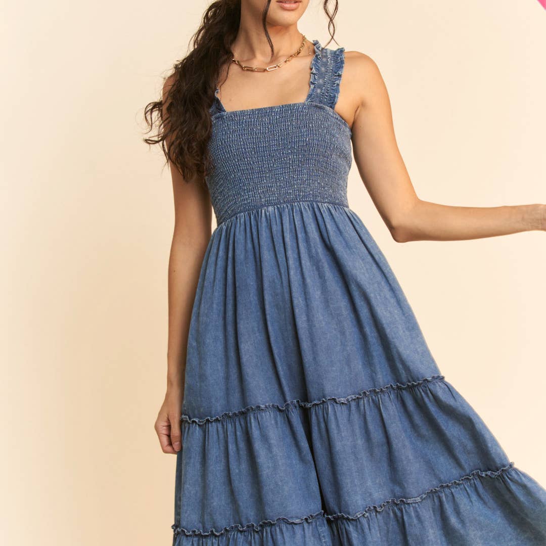 Plus size Denim blue dress