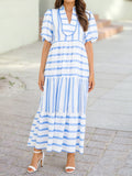 Blue striped Maxi dress