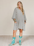 Striped Ribbed Boho Dress
