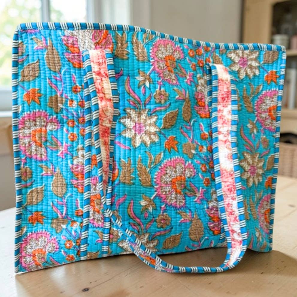 Blue Large tote bag