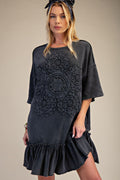 Black boho curvy dress