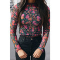 Floral mesh top