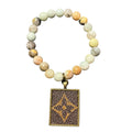 LV upcycled beaded bracelet
