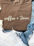 Coffee+ Jesus embroidery graphic Tee