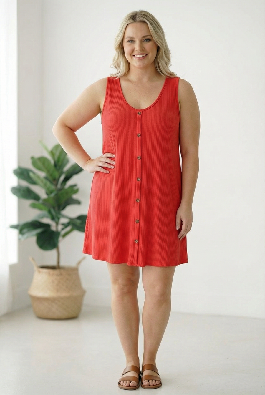 Curvy coral dress